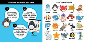 First Sticker Art: In the Ocean: Color By Stickers for Kids, Make 20 Animal Pictures! (Independent Activity Book, Perfect Easter,Used