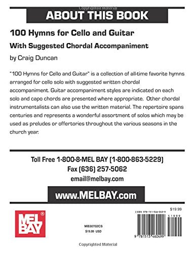100 Hymns for Cello and Guitar: With Suggested Chordal Accompaniment,Used