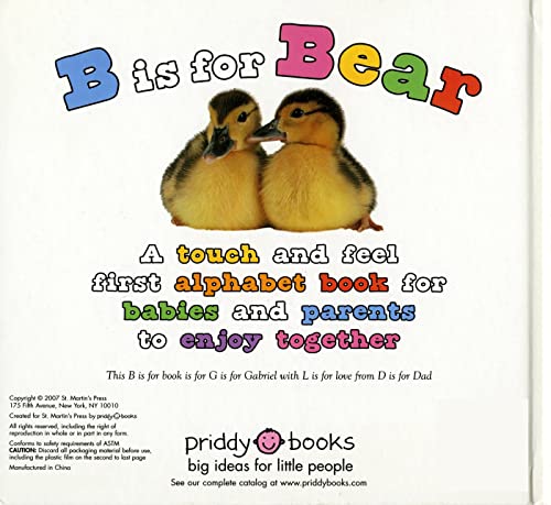 ABC Touch & Feel: B is for Bear: A Very First Book for the Baby You Love (ABC Books),Used