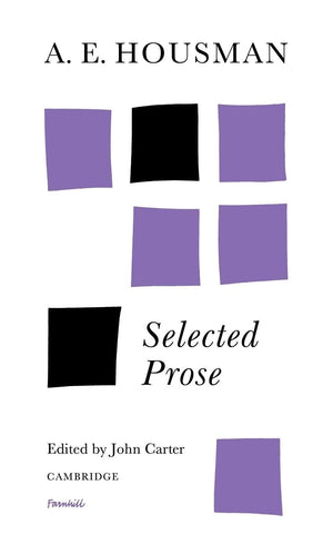 A. E. Housman: Selected Prose,Used