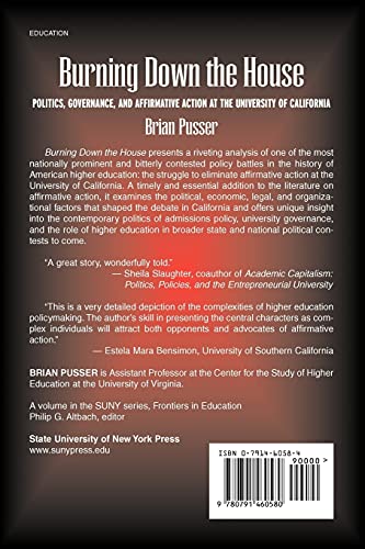 Burning Down the House (Suny Series in Frontiers in Education),Used