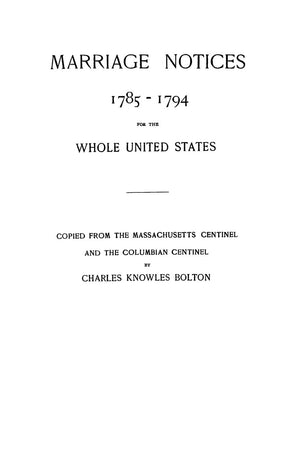 marriage_notices_1785_1794_for_the_whole_united statesEyes That Seen Plenty : Updated and Expanded,Used