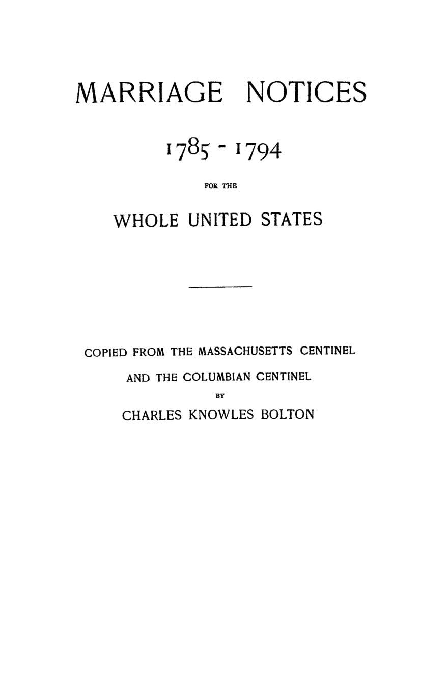 marriage_notices_1785_1794_for_the_whole_united statesEyes That Seen Plenty : Updated and Expanded,Used