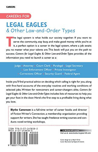 Careers for Legal Eagles & Other LawandOrder Types, Second edition (Careers For Series),Used