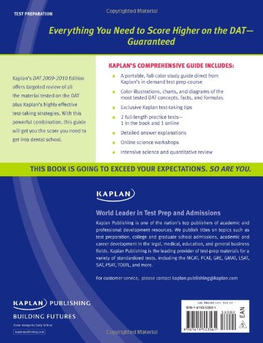 Kaplan DAT 20092010 Edition (KAPLAN DAT (DENTAL ADMISSION TEST)),Used