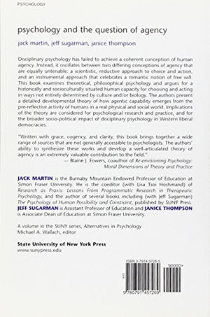 Psychology and the Question of Agency (Suny Series, Alternatives in Psychology),Used