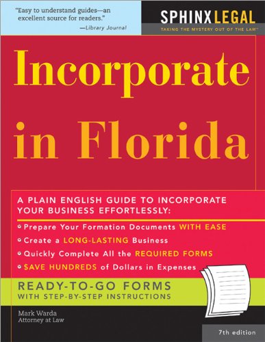 Incorporate in Florida (Legal Survival Guides),Used