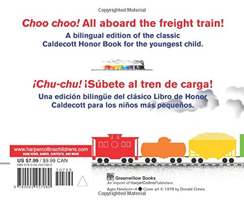 Freight Train/Tren de carga Board Book: A Cledecott Honor Award Winner (Bilingual EnglishSpanish),Used
