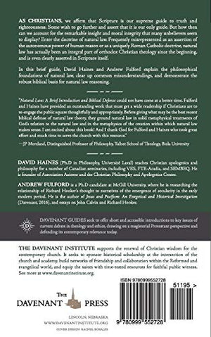 Natural Law: A Brief Introduction And Biblical Defense (Davenant Guides),New