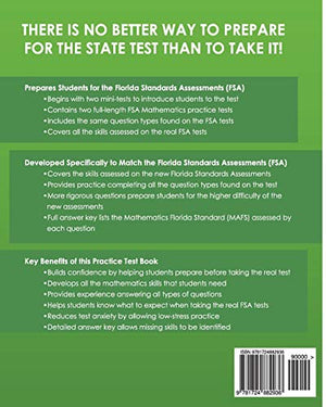 FLORIDA TEST PREP FSA Practice Test Book Mathematics Grade 3: Preparation for the FSA Mathematics Tests,Used