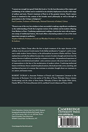 The Theory of the Sublime from Longinus to Kant,Used