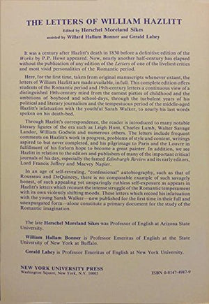 The Letters of William Hazlitt,Used