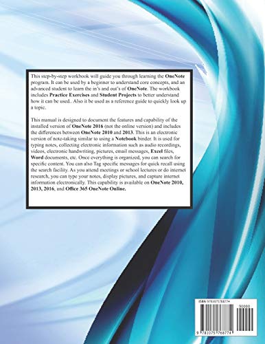 OneNote 2016  Taking Digital Notes: Supports OneNote 2010, 2013, and 2016,Used