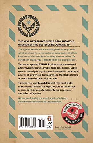 The Cypher Files: An Escape Room in a Book!,Used