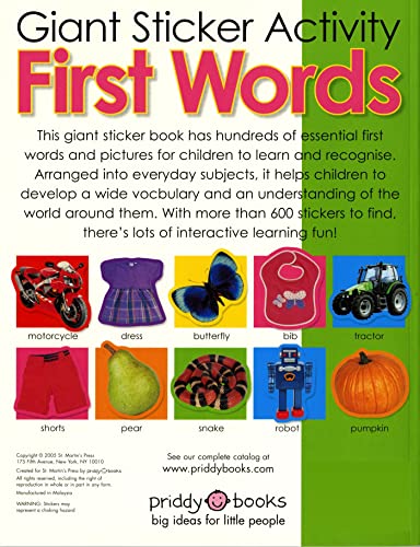 Giant Sticker Activity First Words,Used