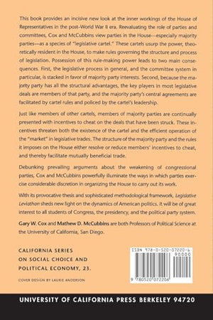 Legislative Leviathan: Party Government In The House (California Series On Social Choice And Political Economy) (Volume 23),New