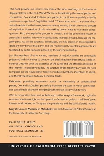 Legislative Leviathan: Party Government In The House (California Series On Social Choice And Political Economy) (Volume 23),New