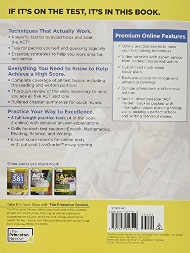 Cracking the ACT Premium Edition with 8 Practice Tests and DVD, 2017: The AllinOne Solution for Your Highest Possible Score (C,Used