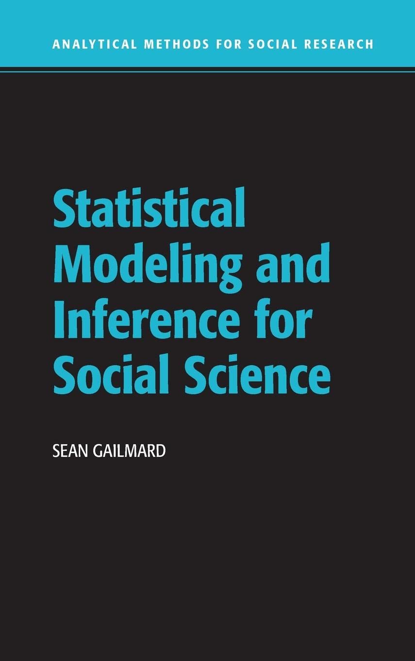 Statistical Modeling and Inference for Social Science (Analytical Methods for Social Research),Used