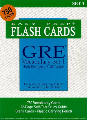 GRE Vocabulary Set 1: With 750 Flash Cards and Study Guide,Used
