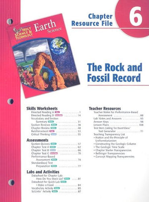 Holt Science & Technology Earth Science Chapter 6 Resource File: The Rock and Fossil Record,Used