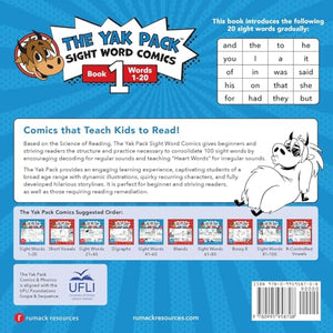 The Yak Pack: Sight Word Stories: Book 1: Comic Books to Practice Reading Dolch Sight Words (120) (The Yak Pack Comics Complete,Used