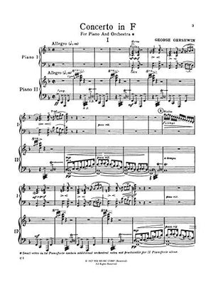 George Gershwin's Concerto in F for Piano and Orchestra: Two Pianos, Four Hands,Used