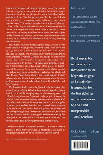 The Argentina Reader: History, Culture, Politics (The Latin America Readers),New