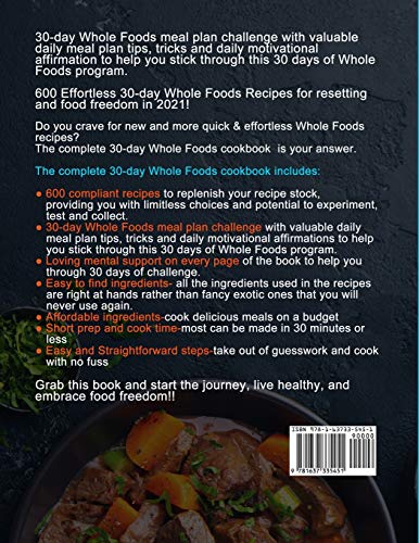 The Complete 30Day Whole Foods Cookbook: 600 Delicious Compliant Everyday Recipes for Lifelong Health and Food Freedom,Used
