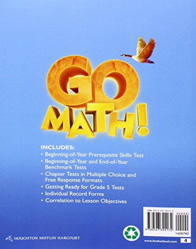 Math Assessment Guide Level 4: Hmh Math (Hmh Go Math 2011),Used