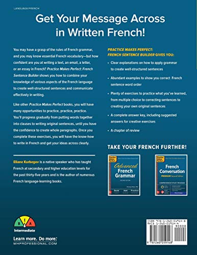 Practice Makes Perfect French Sentence Builder, Second Edition,Used