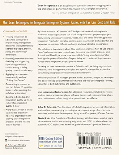 Lean Integration: An Integration Factory Approach to Business Agility,Used