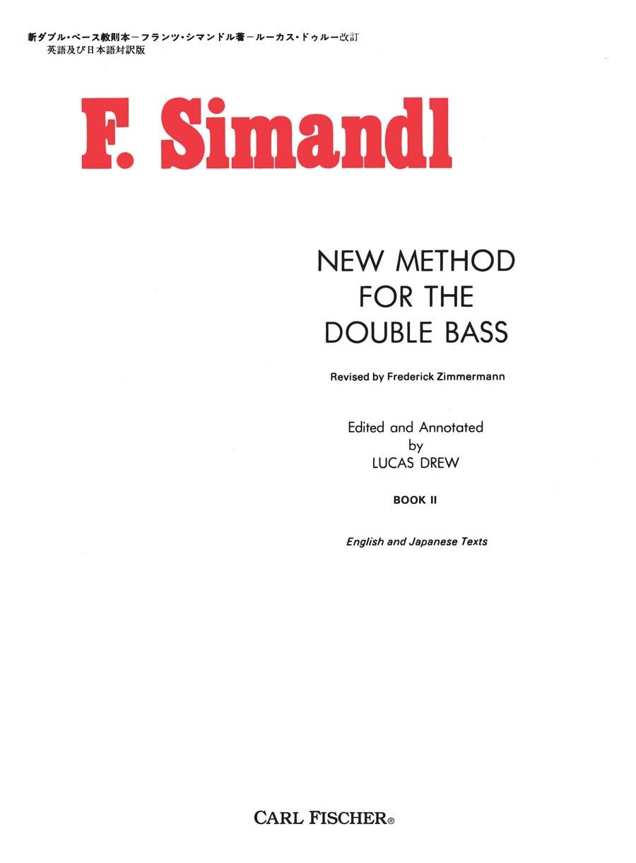 O3567  New Method for the Double Bass  Book 2 (English and Japanese Text)  Simandl (BASSE),New