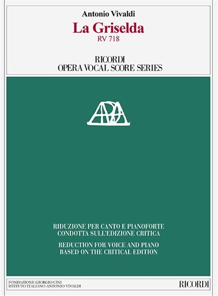 La Griselda RV 718: Ricordi Opera Vocal Score Series,New