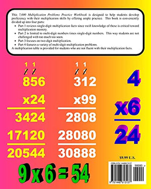 7,000 Multiplication Problems Practice Workbook: Improve Your Math Fluency Series