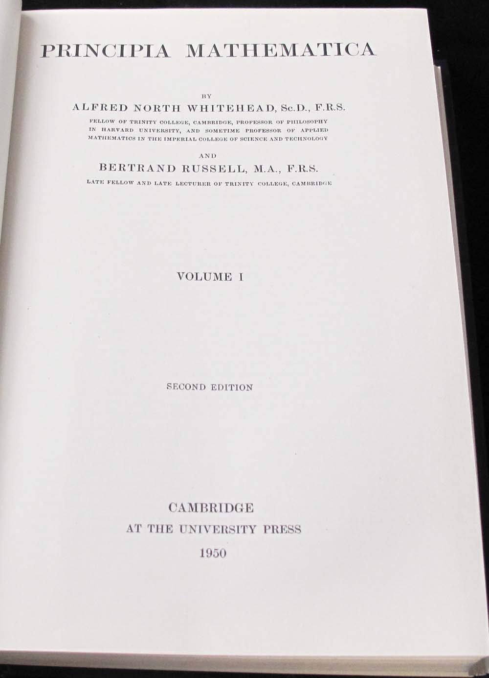 Principia Mathematica 3 Volume Set,Used