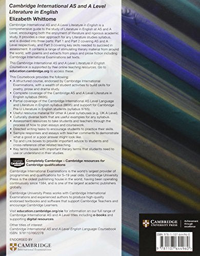 Cambridge International as and a Level Literature in English Coursebook (Cambridge International Examinations),Used