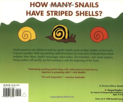 How Many Snails?: A Counting Book (Counting Books (Greenwillow Books)),Used