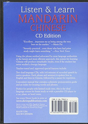 Listen & Learn Mandarin Chinese: CD EDITION (Dover Language Guides Listen and Learn) (English and Mandarin Chinese Edition),Used