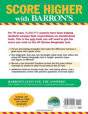 Barron's AP Human Geography (Barron's Study Guides),Used