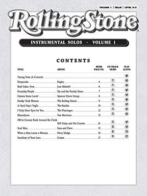 Selections from Rolling Stone Magazine's 500 Greatest Songs of All Time (Instrumental Solos for Strings), Vol 1: Cello, Book & C,Used