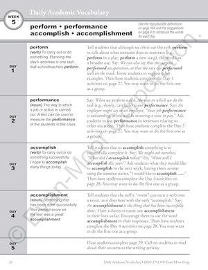 Daily Academic Vocabulary, Grade 5 Teacher Edition,Used