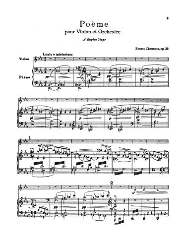 Poeme, Opus 25: For Violin and Piano (Kalmus Edition),Used