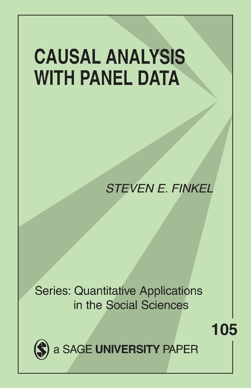 Causal Analysis with Panel Data (Quantitative Applications in the Social Sciences),Used