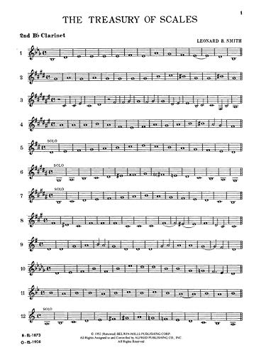 Treasury of Scales for Band and Orchestra: 2nd Bflat Clarinet,Used