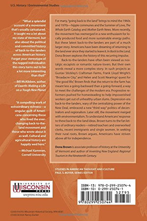Back to the Land: The Enduring Dream of SelfSufficiency in Modern America (Studies in American Thought and Culture),Used