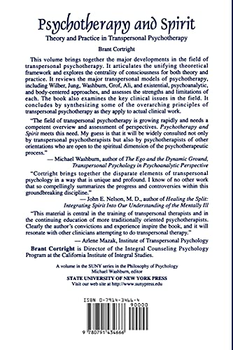 Psychotherapy and Spirit: Theory and Practice in Transpersonal Psychotherapy (Suny Series in the Philosophy of Psychology) (Suny,Used