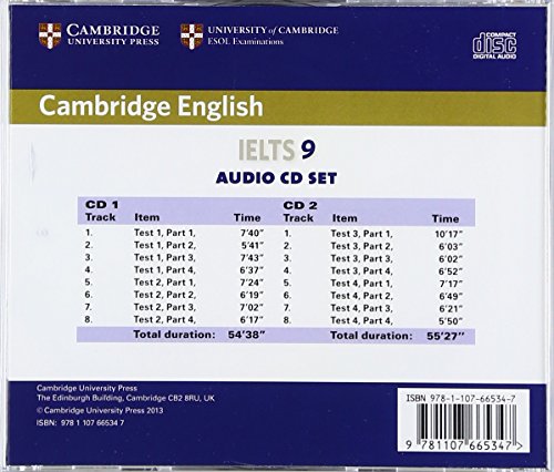 Cambridge IELTS 9 Audio CDs (2): Authentic Examination Papers from Cambridge ESOL (IELTS Practice Tests),Used