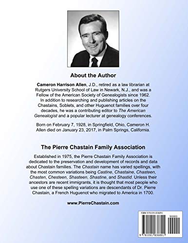 The Chastain Families of Manakin Town: and Pierre Chastain Revisited,Used