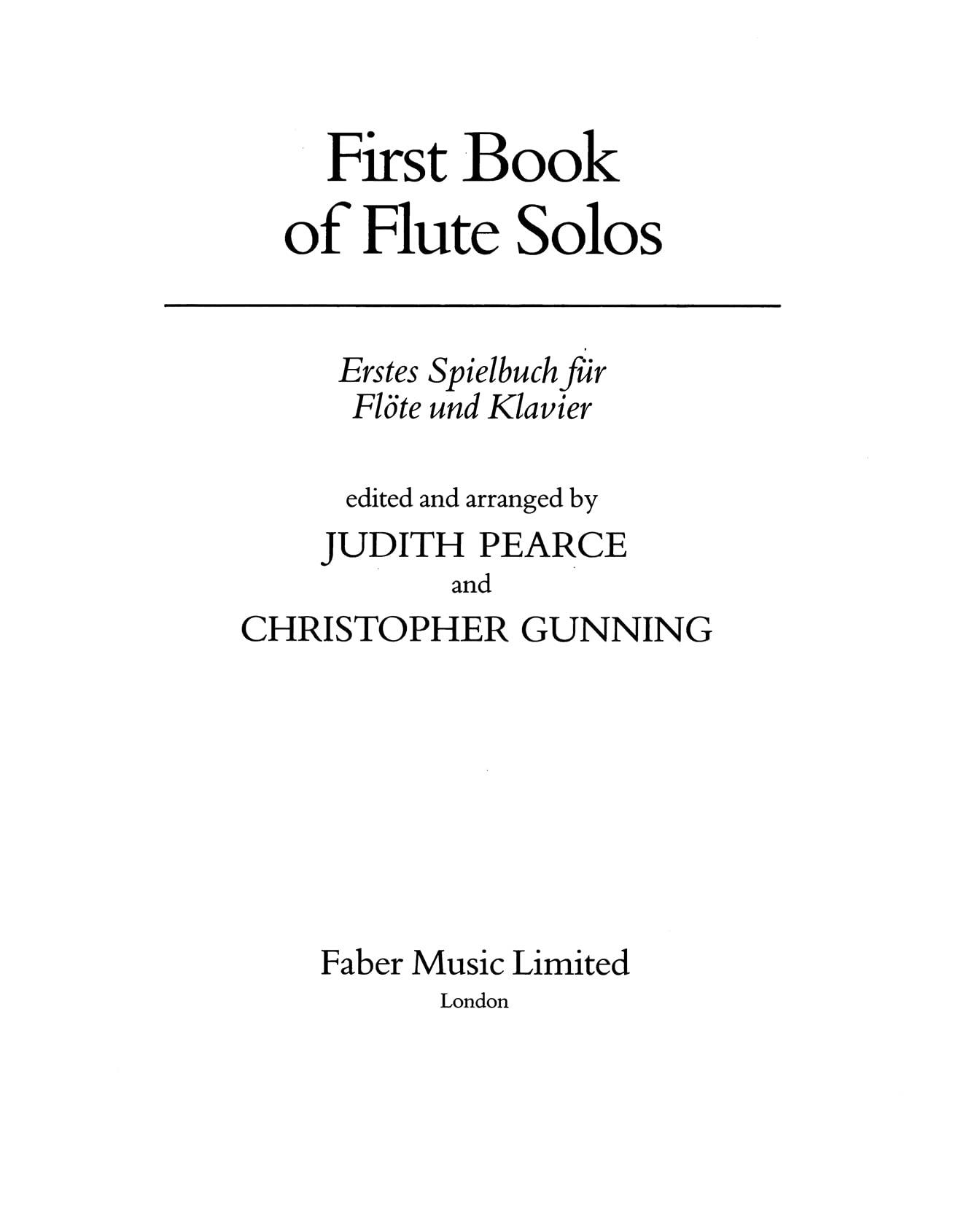 First Book of Flute Solos (Faber Edition),Used